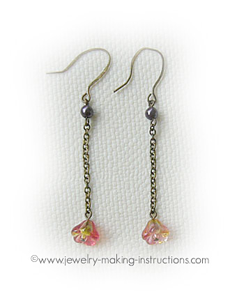 pink dangling earrings/Pink Dangling Earrings